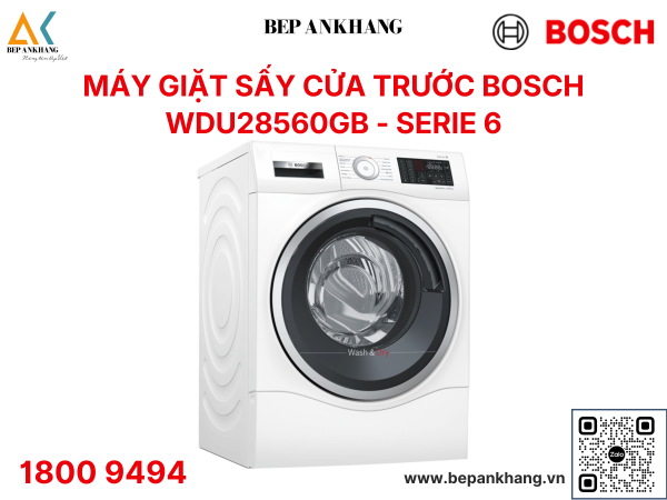 Máy Giặt Sấy Bosch WDU28560GB (Giặt 10kg Sấy 6kg) - Series 6 